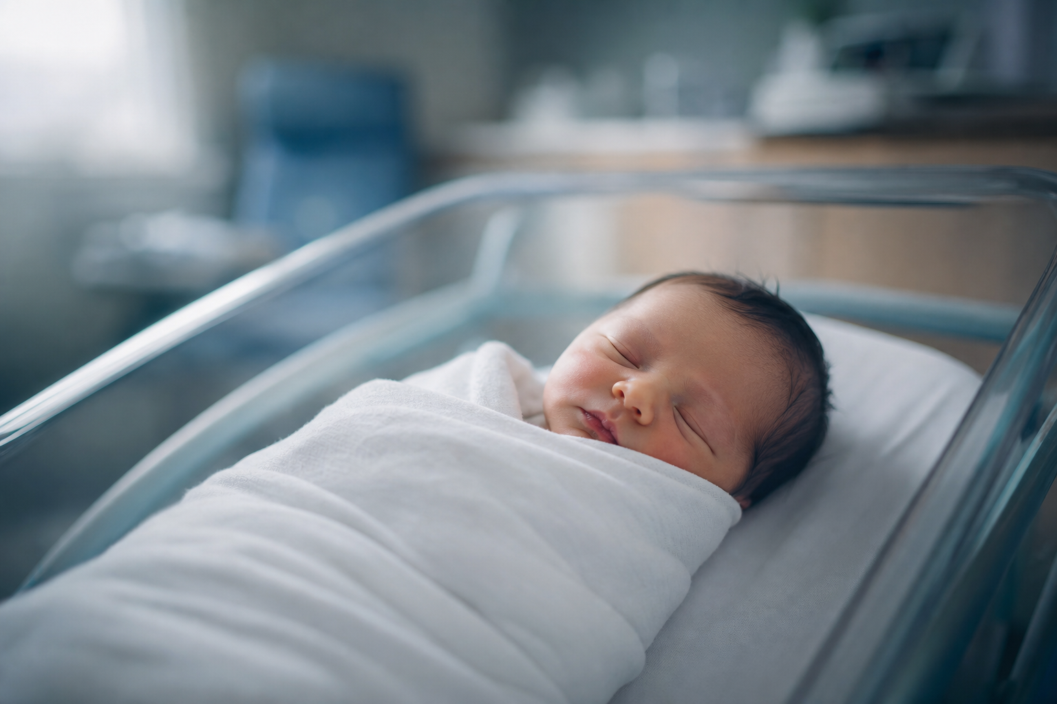 Newborn baby resting peacefully after birth