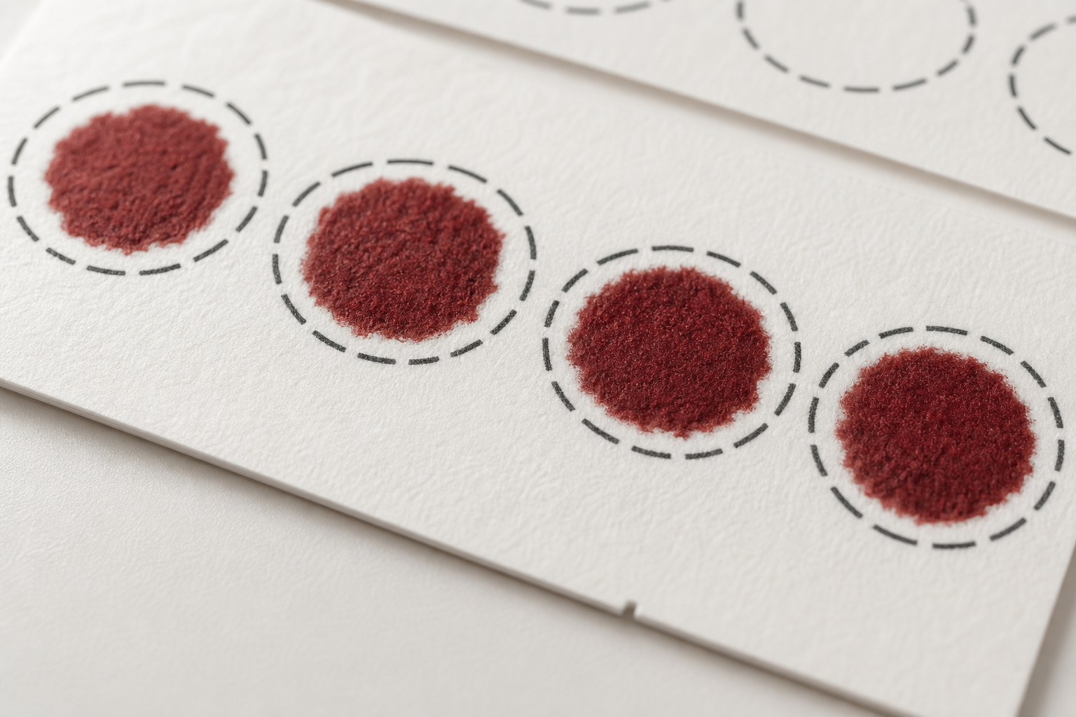 Blood spots on newborn screening filter paper